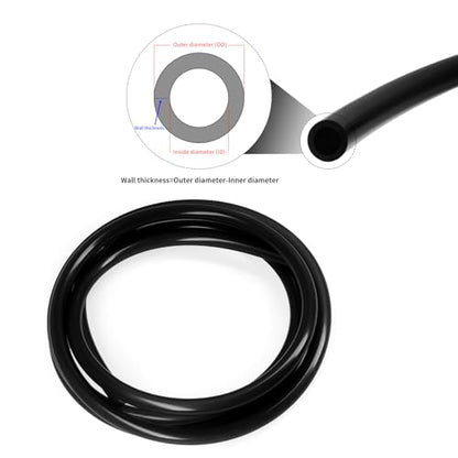 Silicone Tubes,9.84Ft 1/8" ID×13/64" OD (3mm×5mm) Black Food Grade Silicone tubing,For Food Grade Soft Milk Beer Drink,Home Brewing Wine making, Engine,Fish Tank Air Pump - color: Black, size: 3mm×5mm