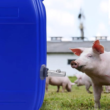 6 PCS Pig Waterer Nipple Stainless Steel Hog Nipple Waterer Kit | with Plastics Water Tank Connector Hole Opener, Poultry Watering Systems, Pig Waterer Feeder for Hog Piglets Livestock
