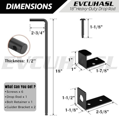18" Cane Bolt Gate Drop Rod Heavy Duty Stopper Hardware, Gate Ground Latch for Wood Metal Vinyl Gates Doors, Gate Drop Pin for Holding Gate to The Ground, Black Finish-1 Pack - size: 18 Inch