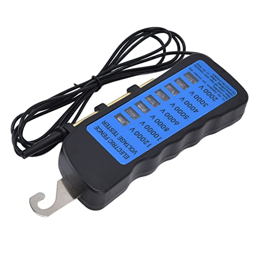 Electric Fence Tester, Voltage Tester 12KV Neon Fence Voltage Tester with 8 Neon Indicator Lights Fence Fence Tester for Farms