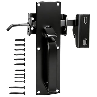 WRINGKIT Heavy Duty Thumb Latch, Self Locking Gate Latch for Wooden Fence, Double-Sided Fence Latch Hardware Kit with 9" Handle, Door Lock Latch for Vinyl Fences, Outdoor Gate, Farm, Garden