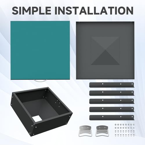 Heavy-Duty Automatic Chicken Feeder 60 lbs Capacity, No-Waste Gravity Poultry Feeder with Lid, Waterproof Galvanized Steel Feeding Box for Hens, Up to 16 Chickens for Coop & Run Use(Green) - color: Green