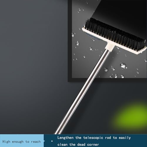 Floor Brush, 2 in 1 Floor Scrub Brush, Scrub Brush with Long Handle,Grout Brush with Long Handle, Scrub Brushes for Cleaning, Deck Scrub Brush,Cleaning Brush for Cleaning Bathroom Patio Kitchen Wall