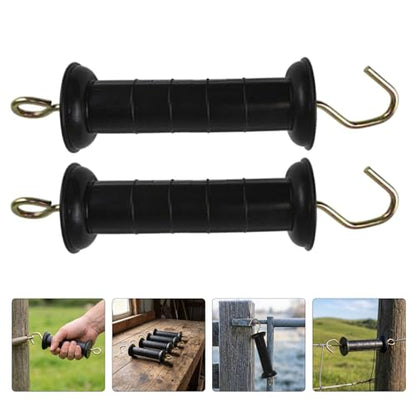 PRETYZOOM 4pcs Electric Fence Gate Handle with Spring, Heavy Duty Pp and Iron Insulated Handle for Outdoor Garden Fence Wire, Easy Installation and Universal Compatibility for Ranch