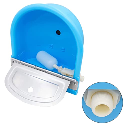 Automatic Waterer Cattle Water Bowls with Float Valve, Water Trough Cattle Drinking Waterer for Cattle Sheep Horse Pig Dog Farm Supplies,Blue - color: Blue