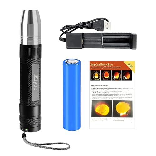 Egg Candlers for Chicken Eggs, 2026 New Egg Candling Light Tester Lamp Egg Checker Incubator for All Chickens Ducks Quail Dark Eggs 【Upgraded USB Charger】 - color: Black