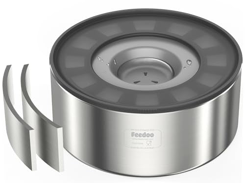 2L No Spill Water Bowl for Dogs, Double-Wall Stainless Steel with Splash-Proof Paws Lid and Floating Disk, Non-Slip Base, Easy to Clean Slow Water Feeder for Small Medium Dogs - color: Grey, size: 2L