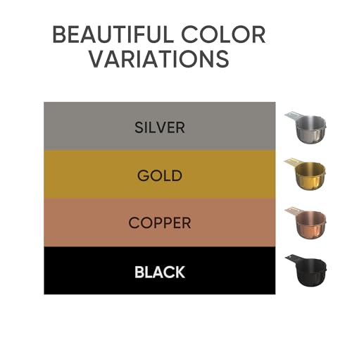 Color Up ⅓ Cup Measuring Cup (80 ml) – Premium Chrome Stainless Steel, Accurate for Wet & Dry Ingredients, Embossed Markings, Easy-Pour Spouts, Dishwasher-Safe, Kitchen Essential - size: 1/3 Cup (80 ml) Stainless
