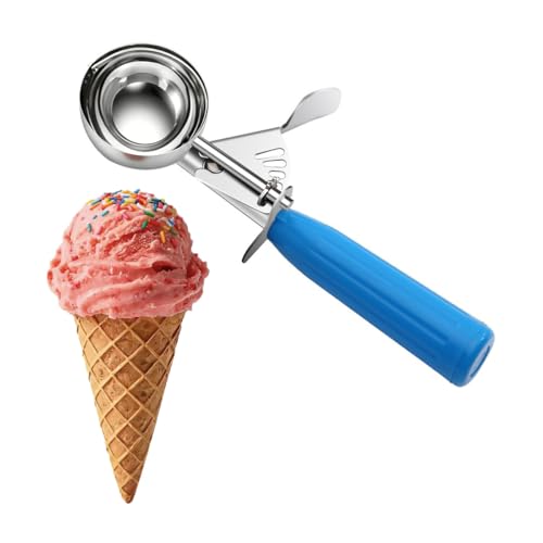 TOPKITCHEN Commercial-Grade Ice Cream Scoop 2 oz, 18/8 Stainless Steel Cookie Scoop with Plastic Handle, Portion Control Disher Scoop for Bakeries, Restaurants & Dessert Shops, #16, Blue - size: 2 oz - Blue