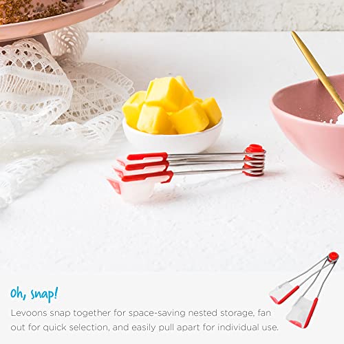 Dreamfarm Measuring Cup and Spoons Set | Upcup All-in-1 Scrape Up Measuring Cup and Levoons Self-Levelling Measuring Spoons for Baking and Cooking