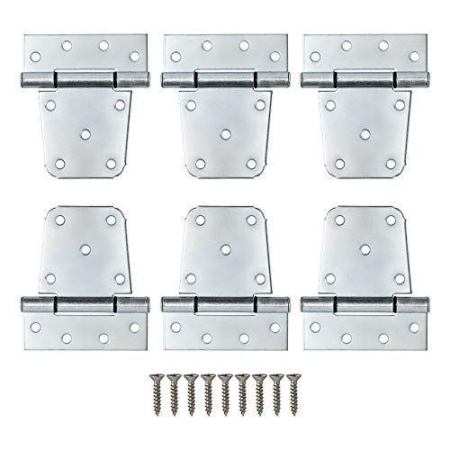 HOME MASTER HARDWARE 3-1/2 inch Heavy Duty T Gate Hinges, Shed Door Hinges with Screws, 6 Pack, Zinc Plated - color: 6 Pack - Zinc