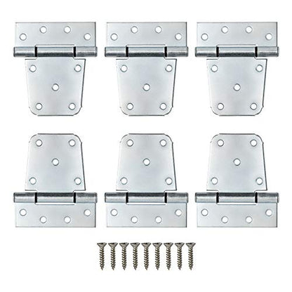 HOME MASTER HARDWARE 3-1/2 inch Heavy Duty T Gate Hinges, Shed Door Hinges with Screws, 6 Pack, Zinc Plated - color: 6 Pack - Zinc