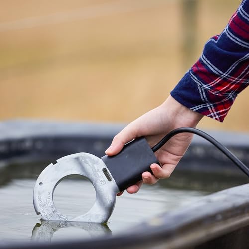 Farm Innovators Utility De-Icer for up to 25 Gallon Container - 250W Water Deicer- Ice Chaser Cast Aluminum Design for Plastic or Metal Water Container | Stock Tank Heater, Farm Innovators De-Icer, Ice Chaser, Submergible Thermostat, Livestock Water Heate