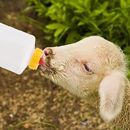 Goat Nipple and Bottles Set, 12 Pieces Small Animal Milk Drink Pritchard Nipple 2 Pieces 400 ml Lamb Feeding Bottle Kit for Feeding Sheep Goat Lamb Puppy (White 12) - color: White 12