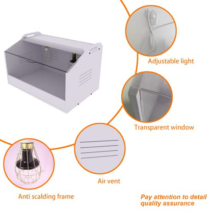 Brooder Box for Chicks ，Chick Brooder Heat up to 25 Chicks with Heat Lamp Set Brooder Box，Suitable for Chicks/Duck/Parrot/Lizard （23" X 16" X 16"） - size: 23" X 16" X 16"