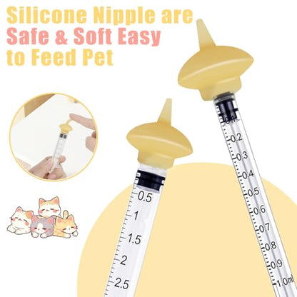 Mini Pet Feeding Bottle and Syringes with Nipples for Small Cat Dog Animals (Model 4) - size: model4