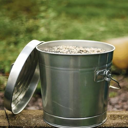 6-Gallon Galvanized Steel Storage Can with Locking Lid - Airtight Metal Container