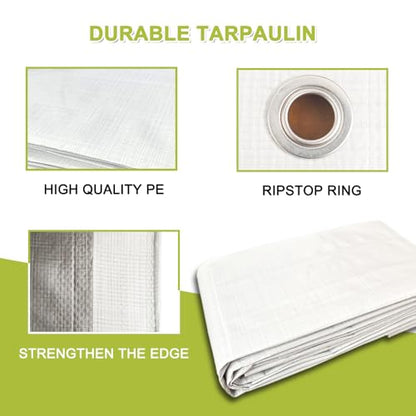 Sturdy Walk-in Chicken Run with Galvanized Steel Frame and PVC-Coated Hexagonal Wire Mesh for Outdoor Poultry Enclosure (White + PE Rattan+Iron+Waterproof Fabric) - color: White + PE Rattan+Iron+Waterproof Fabric