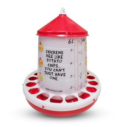 Stromberg's Chicken Emoji Poultry Feeder, 9 lb, Translucent Plastic, Easy Food Level Monitoring, Durable Design, Removable Lid, Fun Poultry Setup, Ground or Hanging Feeder