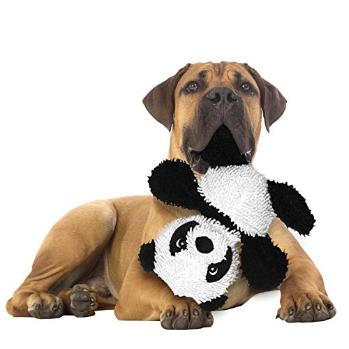 MIGHTY® 2 Pack Microfiber Large Panda Ultra Durable Plush Dog Toy | Multiple Layers & Reinforced Seams , Washable and Floats , Mighty® Construction - color: 2PK Black White Panda