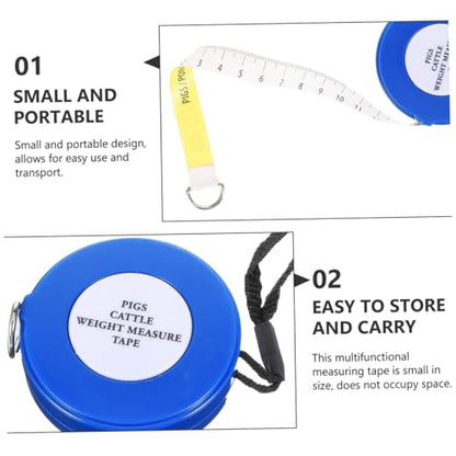 TEHAUX Multipurpose Animal Weight Tape Measure for Goats Pigs Cattle Tearproof Retractable Measuring Tape for Chest Waist Girth Accurate Livestock Body Measurement