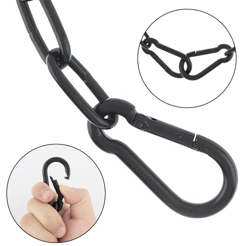 Gate Chain Lock for Outdoor Fence,304 Stainless Steel Gate Chain 20" x 5/32" with Both-Ended M5 Carabiners,Chain Link Latch Lock for Wooden Fence Pet Cages (20" x 5/32", Piece, 1) - size: 20" x 5/32"