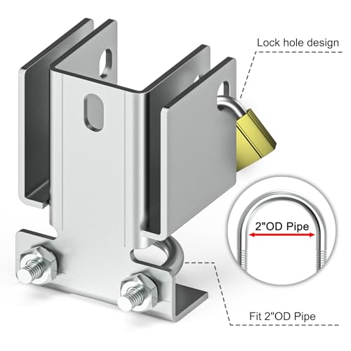 Chain Link Fence Double Gate Latch for 2" Gate Frame Chain Link Fence Gate Latch Residential Strong Arm Double Gate Latch for Metal Gate - size: For 1 5/8" thru 2" Gate Frames