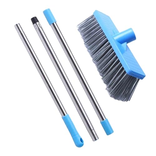 Long Handle Stiff Bristle Floor Scrub Brush Cleaning Broom for Indoor Outdoor Use for Bathroom Kitchen and Deck Surfaces with Convenient Hanging