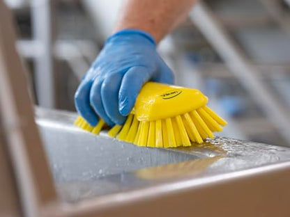 Vikan 38944 Extra Large Hand Brush, Multifunctional, Slip-Resistant Cleaning Tool, Extra Stiff Polypropylene & Polyester Bristle, 9.1", Red - color: Red