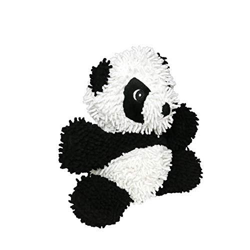 MIGHTY® 2 Pack Microfiber Medium Panda Dog Toys | Ultra Durable Plush Toy with Multiple Layers & Reinforced Seams , Washable and Floats , Mighty® Construction - color: 2PK Black White Panda