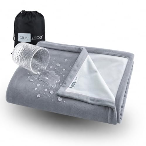 Waterproof Blanket | Machine Washable Dog Bed Cover | Waterproof Pet Blanket for Couch, Bed & Car | Cat & Dog Blankets for Large Dogs, Pets & Adults | Travel Size - 65x50in Gray - color: Gray Smoke/Gray Mist, size: Travel Size (65 x 50in)