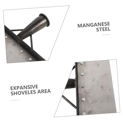 INOOMP Manganese Steel Multifunctional Garden Cleaning Shovel 38cm for Barn Manure Scraper Tool Heavy Duty Livestock Dung Scraper Spade for Farm and Lawn Care