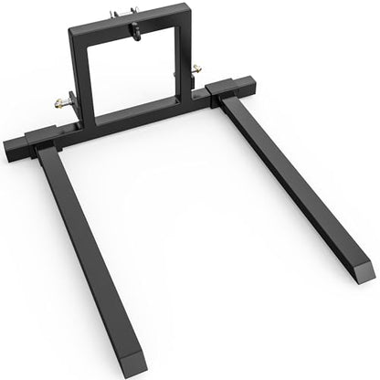 YITAMOTOR 3 Point Hitch Pallet Fork, 1500lbs Capacity Adjustable Pallet Fork Quick Hitch for Category 1