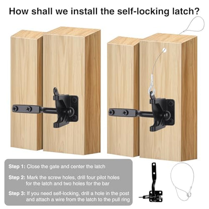 Anti Sag Gate Frame Kit Heavy Duty Gate Corner Brace Bracket with a Self-Locking Gate Latch Gate Kits for Wooden Fence Garden Wooden Driveway Gates Shed Doors Corral Gates 2 Sets - size: 2 sets