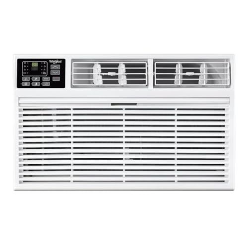 Whirlpool 12,000 BTU Through the Wall Air Conditioner, 115V, Cools up to 550 Sq. Ft for Living Room, Bedroom, Kitchen, Apartment, with Dehumidifier, Remote Control, Digital Display, 24H Timer, White - size: 12,000 BTU