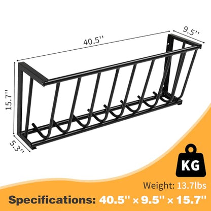 Wall Mount Hay Rack,Large Capacity Livestock Hay Feeder, Heavy-Duty Steel Goat Hay Rack, 40.8" Long Wall Mounted Horse Hay Holder, Multiple Sided Feeding Rack for Sheep Farm Livestock Indoor Outdoor