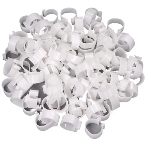 Chicken Inner Diameter 16/18/20/25mm Foot Ring Without Text Label Buckle Poultry Leg Chick Duck Goose Animal Identification Tool for Easy Flock Management(White 100PCS,20mm) - color: White 100pcs, size: 20mm