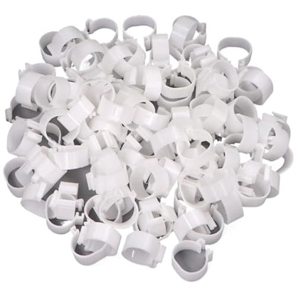 Chicken Inner Diameter 16/18/20/25mm Foot Ring Without Text Label Buckle Poultry Leg Chick Duck Goose Animal Identification Tool for Easy Flock Management(White 100PCS,20mm) - color: White 100pcs, size: 20mm