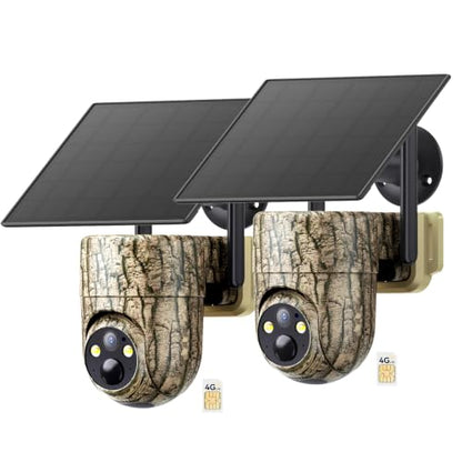 Oculview 4G LTE Cellular Trail Camera 360° Live Streaming Solar Deer Camera, SIM Card Included, Clear Night Vision, Remote Phone Control, Instant Alerts, Cloud Storage for Hunting/Outdoor Security - color: Camouflage