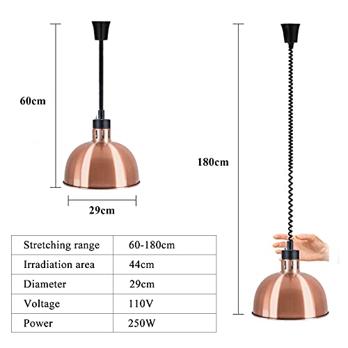 Food Heat Lamp 2 Pack Food Warmer Lamp with Bulb Food Heating Lamp Commercial Food Service Heat Lamp 110v