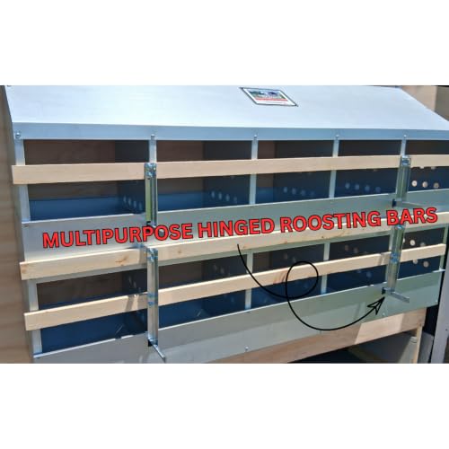 Brower 2-Tier 10-Hole Galvanized Steel Chicken Nesting Box, 50 to 60 Hen Capacity – Outdoor Poultry Laying Station with Hinged Folding Perches, Ventilated Design & Slanted Roof – Made in the USA - size: 10-Hole