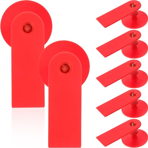 VANZACK Blank Cattle Ear Tags 100 Pieces Livestock Identification Ear Tags Animal Blank for Cattle Cow Pig Sheep Goat Dog (Red) - color: Watermelon Red