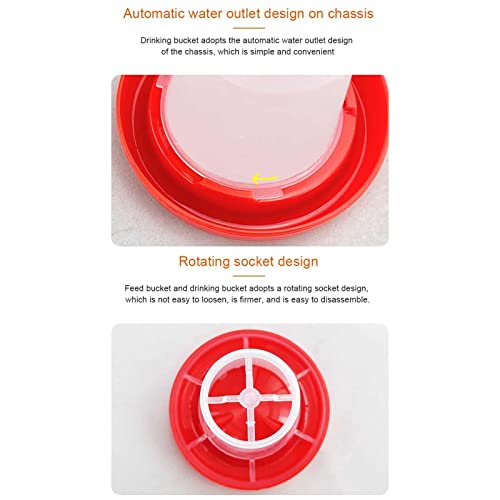Chicken Feeder Waterer, Chicken Feeder and Waterer Set Chick Waterers Poultry Feeders and Drinker for Chickens Coops Chick Starter Kit for Brooder Poultry Feeding Equipment - color: Feed tube