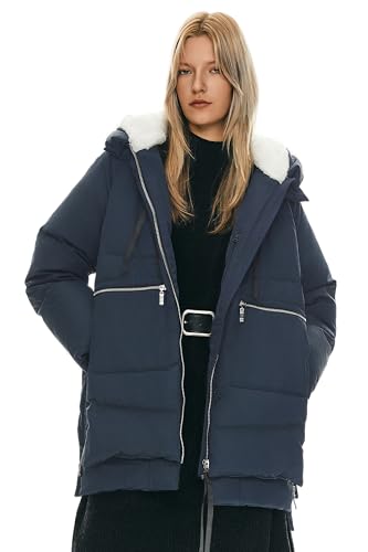 Orolay Women's Thickened Down Jacket - color: Navy, size: XX-Small