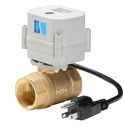 1/2" 3/4" 1" 110-230VAC Normally Closed/Open CF8/Stainless Steel 304 Motorized Electrical Ball Valve With U.S. Plug (Normally Closed, 3/4 Inch Brass) - color: Brass Normally Closed, size: 3/4 Inch