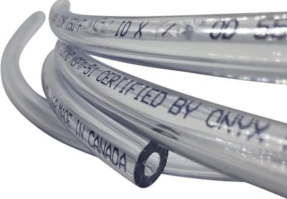 Vinyl PVC Tube Certified (NSF 51) Multipurpose Food-Grade Beer Brewing Line Clear Tubing, Kegerator, Wine Making, Aquaponics, Air Water Hose, 7/16" ID (11mm), 9/16 OD, Clear (10 Feet) - size: 10 Feet