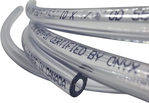 Vinyl PVC Tube Certified (NSF 51) Multipurpose Food-Grade Beer Brewing Line Clear Tubing, Kegerator, Wine Making, Aquaponics, Air Water Hose, 7/16" ID (11mm), 9/16 OD, Clear (10 Feet) - size: 10 Feet