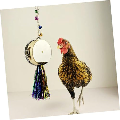 Rooster Hen Chicken Stainless Steel Mirror Drum Pet Toy Entertaining and Safe