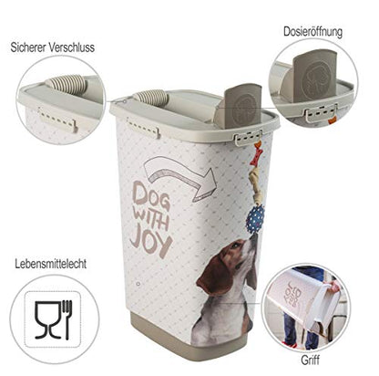 Rotho, Cody, Animal Feed Container 50 l, Plastic (PP) BPA-Free, Sample, 50l (39,7 x 29,6 x 58,5 cm)