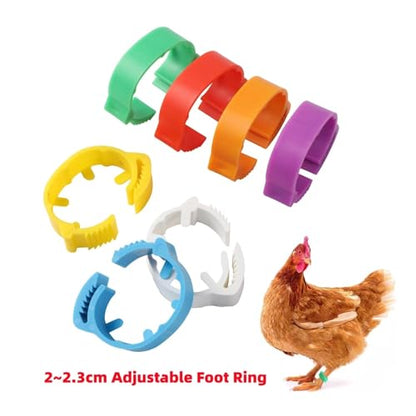 140 Pcs Inner Diameter 2~2.3cm Adjustable Chicken Foot Ring Poultry Leg Farm Identification Marker Tool for Duck(Green) - color: Green